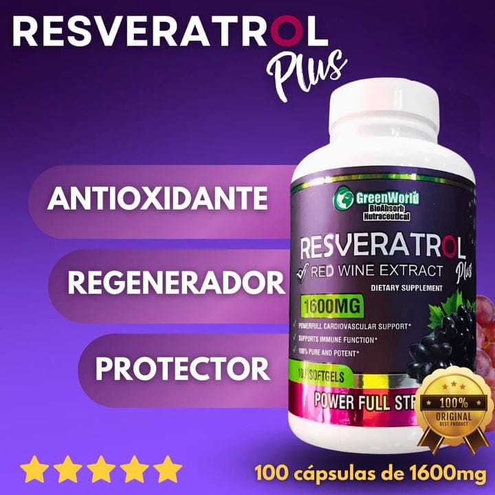 RESVERATROL 1600mg: ® El Secreto Antiedad que Tu Cuerpo Necesita🍇